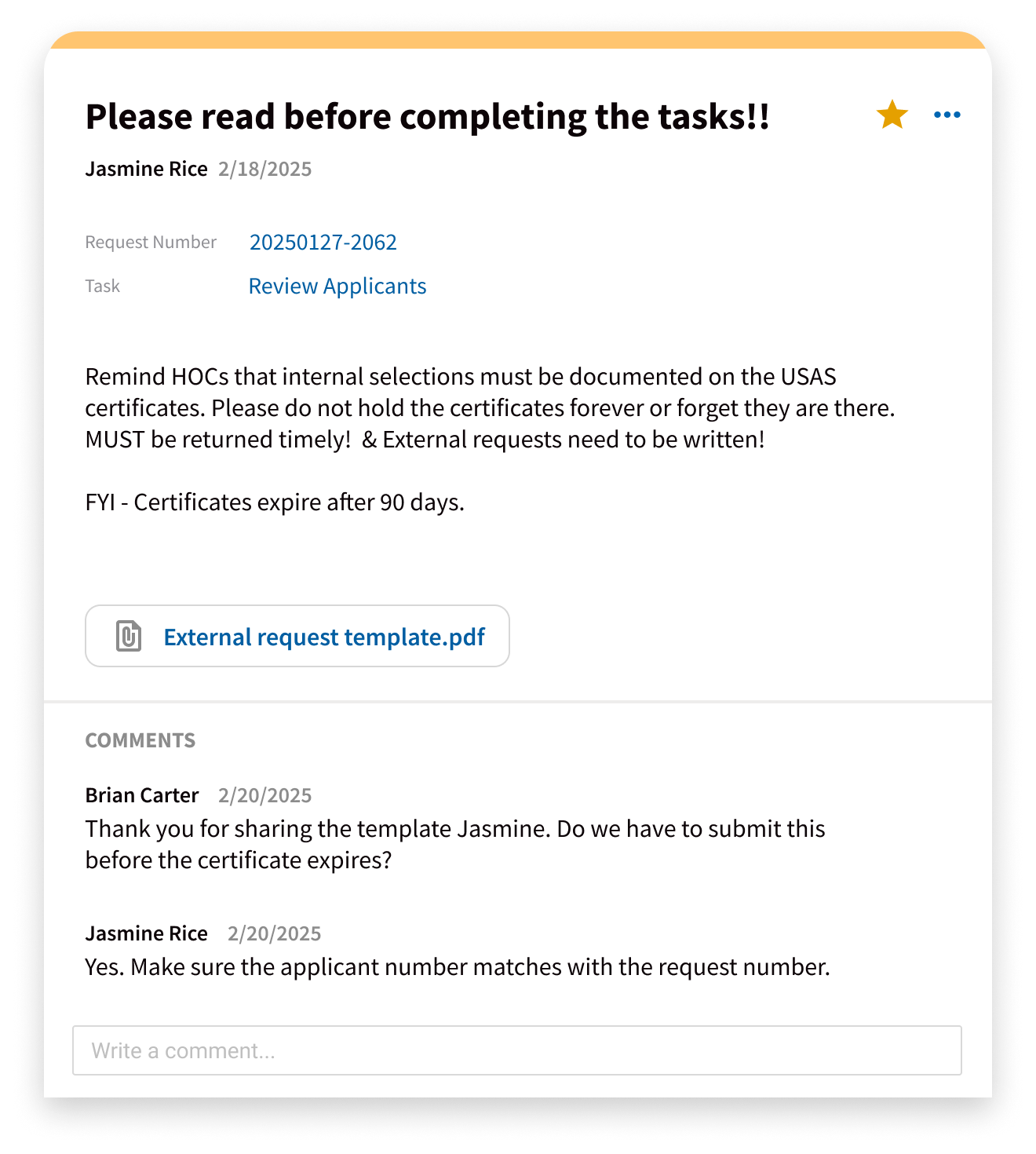 Dashboard — communication and collaboration