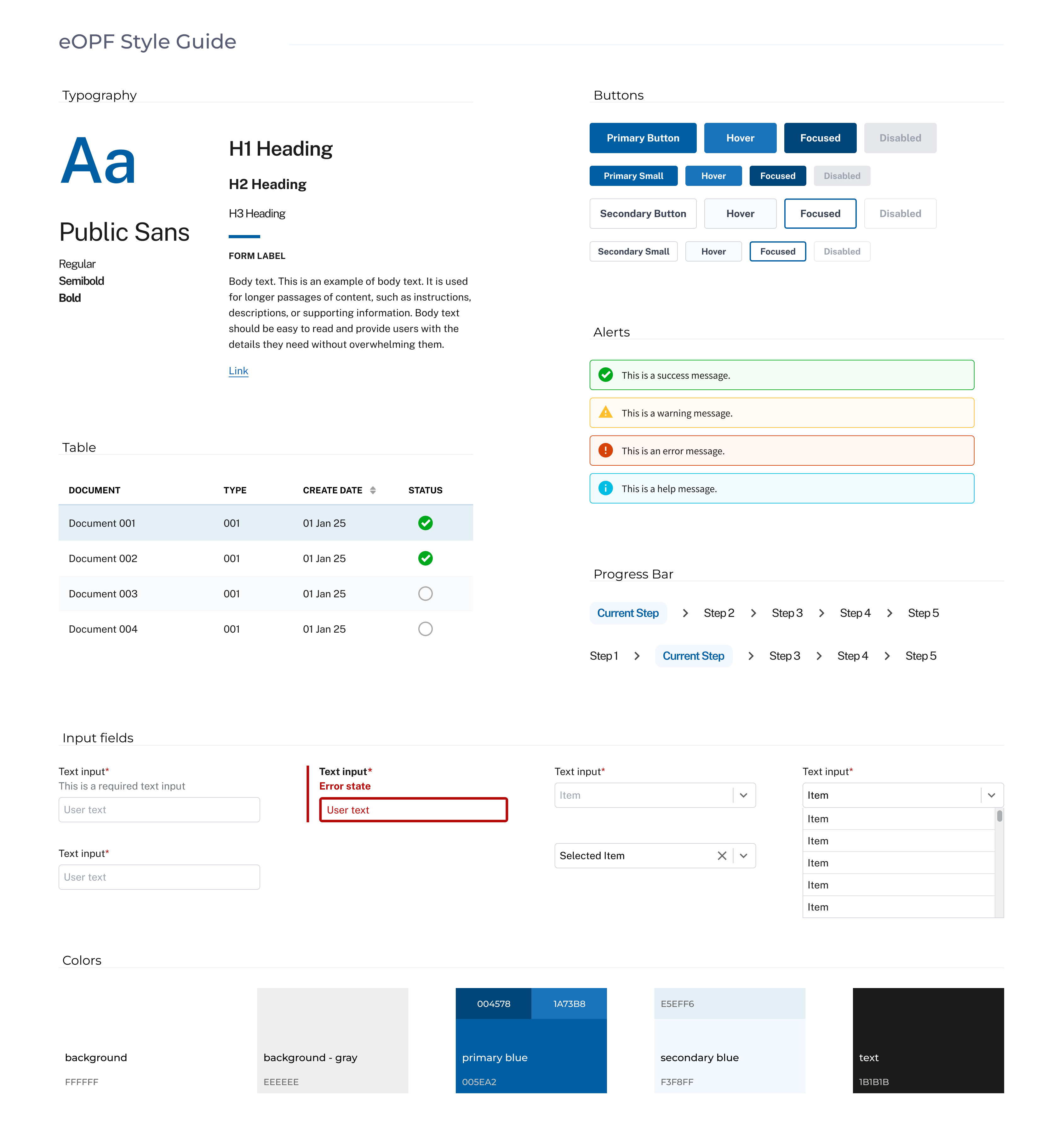 Style guide — typography, colors, and components